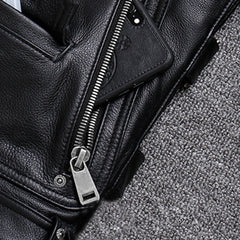 Spring Black Pu Leather Motorcycle Jacket for Men Style Long Sleeve