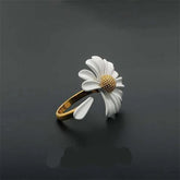 Korean Daisy Flower Elegant Opening Rings Women Adjustable Wedding Party
