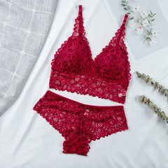 Women Lace Bra & Brief Sets Seamless Underwear Backless Vest Female