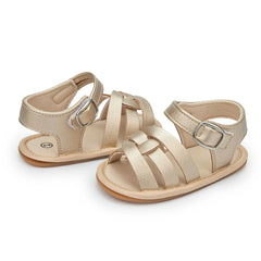 KIDSUN Baby Shoes Infant Sandals Leather Rubber Flat Non-slip Soft-Sole Toddler Girl