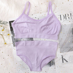 Women Bra Briefs Set Seamless Bra And High Waist Panties Set Underwear Female