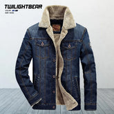 Winter Jackets Men Oversized Fleece Denim Jacket 6XL 7XL Streetwear Jacket Coat Men's