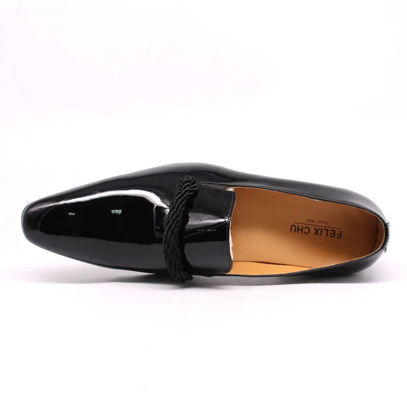Size 7-13 Mens Dress Shoes Black Patent Leather Men Loafers