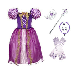 Children Princess Fancy Costume Girls Rapunzel Anna Dress Kids Christmas