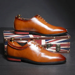 Men's Formal Shoes Square Head Fashion Leather Shoes