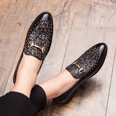 Italian Outdoor business Formal Dress Men leather loafer formal wedding flats