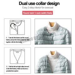 Autumn Winter Warm Women White Duck Down Slim Jackets Female
