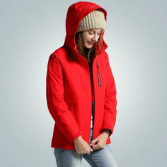 USB Heated Jacket Men Women Waterproof Jacket Down Cotton Hiking Coat