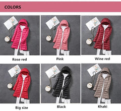 Women Ultra Lightweight Packable Long Puffer Jacket Autumn Winter