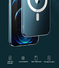 Hard Crystal Original Magnectic Case For iPhone 13 12 11 14 15 16Pro Max XSMAX XR SE 7 8Plus For Magsafe Wireless Charging Cover