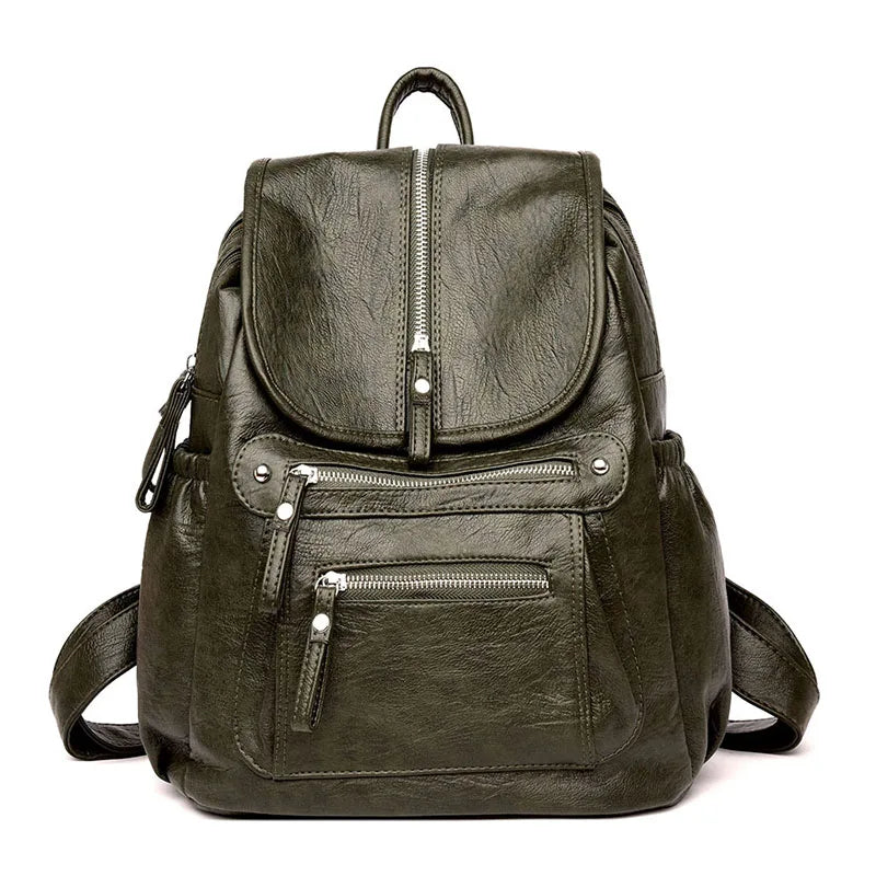 Women High Quality Leather Backpacks Vintage Female Shoulder Bag Sac a Dos Travel Ladies Bagpack Mochilas School Bags For Girls