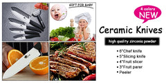 Ceramic Knife 3 4 5 6 inch Kitchen Knives with Peeler Serrated Bread Set Zirconia