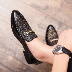 Italian Outdoor business Formal Dress Men leather loafer formal wedding flats