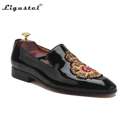 Ligustel Shoes Men Original Loafers Men Luxury Wedding Party Red Bottom Shoes for Men