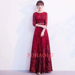 Homecoming Dresses: Evening Dress Banquet Elegant Gold Half Sleeved Party Prom Gown