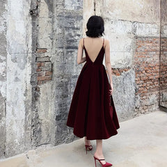 Homecoming Dresses: Evening Dress A Line velvet Girls Party Dress Vintage Prom Gowns