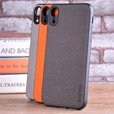 Case for iPhone X XR XS max coque Luxury textile Leather skin soft TPU hard PC phone cover for iPhone X XR XS case funda capa