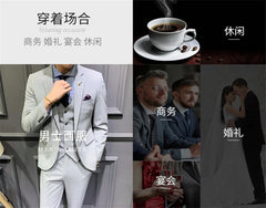 Mens Beach Wedding attire: Men’s Suit Noivo Terno Slim Fit Masculino Evening Suits