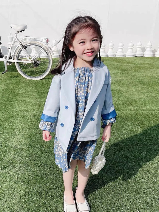 Spring fall kids girl's clothes casual suit jacket for baby birthday children girl's clothing