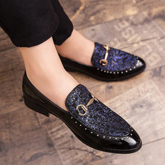 Italian Outdoor business Formal Dress Men leather loafer formal wedding flats