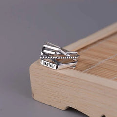 925 Sterling Silver Line Winding Shape Forever letter Open Rings For Women