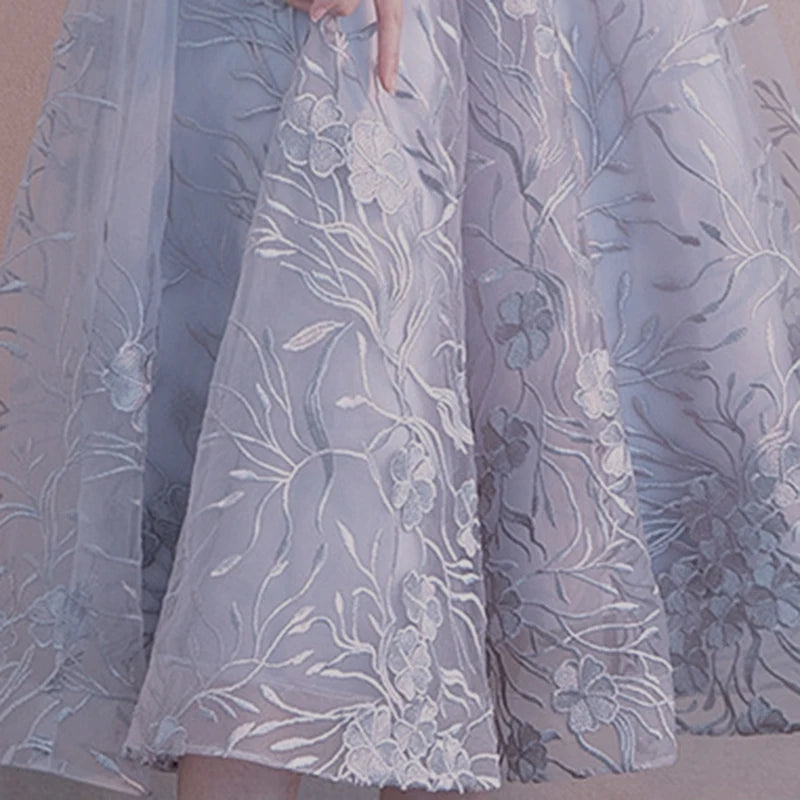 Homecoming Dresses: Prom Dresses Elegant Flower Party O-neck A-line Half Short