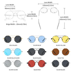 Sunglasses Polarized Men Women Brand Designer Vintage Round Metal Frame