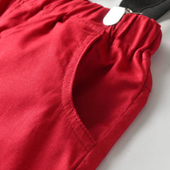 Kids Boy Clothes White Shirt + Red Shorts 4 Pieces Toddler Boy Outfit Perform Children Birthday Costume Birthday Outfit