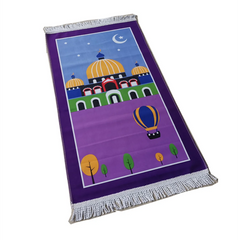 Muslim Prayer Rug Kids Children Islamic Mat Educational Janamaz Girl Boy Salah Child