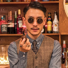 RUOBO Retro Polarized Round Metal Frame Sunglasses Eyewear For Men and Women Driving Fishing Brand Designer Sun Glasses UV400