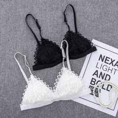 Women Lace Bra Wire Free Padded Lingerie Floral Lace Bralette Female Ultra