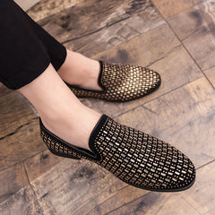 Men's Rhinestones Dress Shoes Luxury Italian Style Fashion Men Formal Shoes