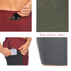 Running Shorts Men 2 in 1 Sports Jogging Fitness Shorts Training