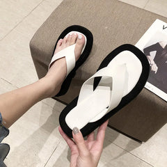 women famous designs clip toe slippers ladies platform sandal slides beach shoes