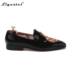 Ligustel Shoes Men Original Loafers Men Luxury Wedding Party Red Bottom Shoes for Men