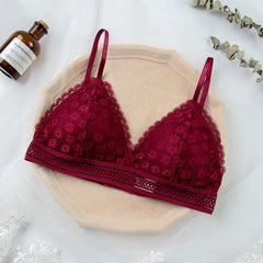 Women Lace Bra No Steel Ring Beauty Back Wrapped Chest Comfortable