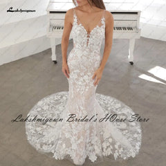 White Bridesmaid Dresses: Vintage Lace 2 in 1 Mermaid Wedding Gowns Backless