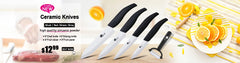 Ceramic Knife 3 4 5 6 inch Kitchen Knives with Peeler Serrated Bread Set Zirconia