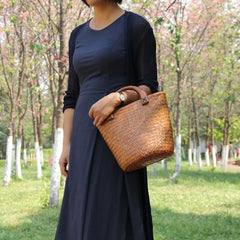 woven handbags Seaside vacation bag rattan Bucket bag