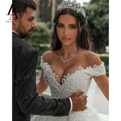 White Bridesmaid Dresses: Wedding Dress Appliques Bridal Gown Princess