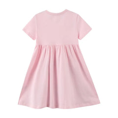 Jumping Meters Summer Girls Dresses Floral Baby Clothes Short Sleeve
