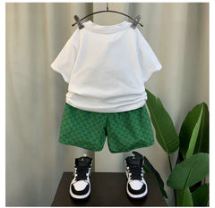 Children Boy Clothes Set Kid Girls Cartoon Bear Tshirts and Shorts 2 Pieces Suit Baby Letter Print Top Bottom Suit Tracksuits