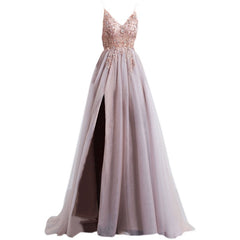 Homecoming Dresses: Spaghetti Straps Evening Dresses Beading Prom Gowns