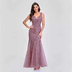 Homecoming Dresses: Sleeveless Sequins Mermaid Party Prom Gowns Women Formal