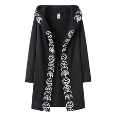Fashion Trend Ladies Punk Moon Pattern Printing Long-sleeved Cardigan Sweater