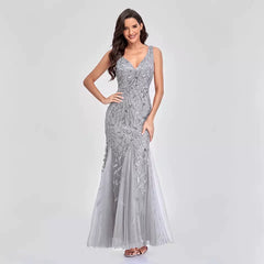 Homecoming Dresses: Sleeveless Sequins Mermaid Party Prom Gowns Women Formal