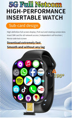 NEW Arrival S11 Plus Smartwatch 5G Sim Card Android 12.0 With 512GB Rom 190° Rotating Camera GPS WIFI 2.29'' Amoled Smart Watch