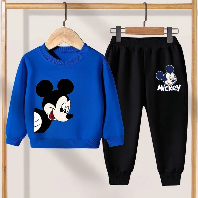 Disney Autumn New Boys Sweatshirt and Sweatpant Two Piece Set Children's Breathable Sport Clothing Sets Kids Casual Tracksuit