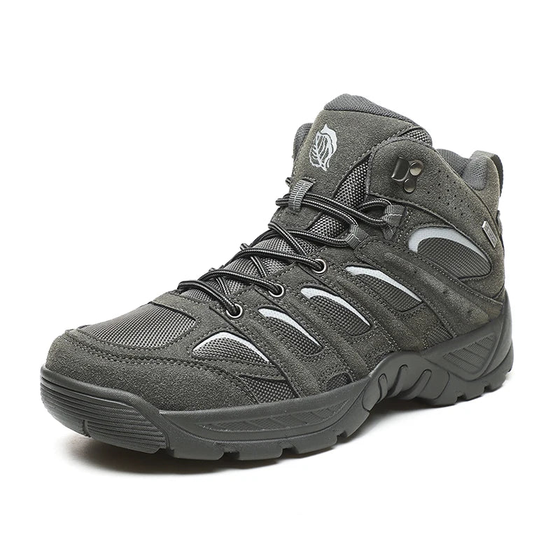New Men High Quality Leather Boots Fishing Hunting Sneakers Desert Combat Men's Boots Outdoor Hiking Shoes Ankle Boots Work Safe