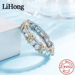 925 Sterling Silver Ring Interlaced With Aaa Zircon Crystal Ring